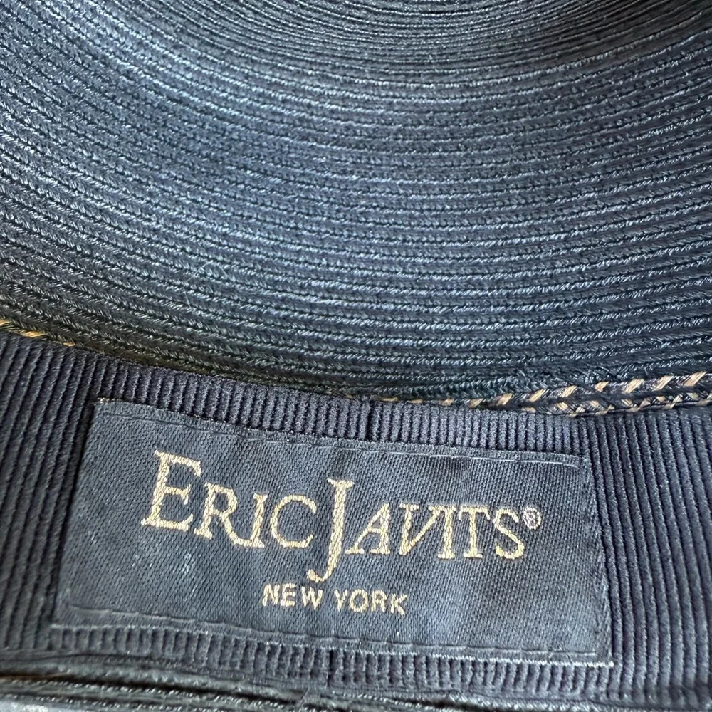 Eric Javits New York Packable Black Hat Fedora Small/Medium - Picture 4 of 8